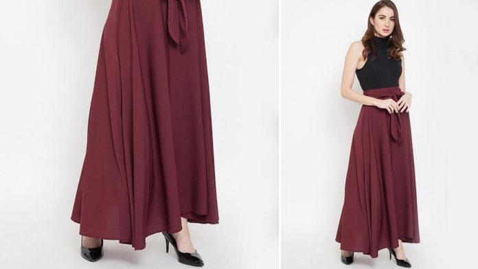 Maroon Maxi Skirt